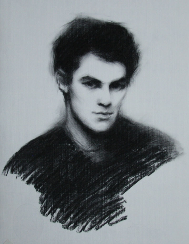 charcoal portrait of a man sight-size charles cecil