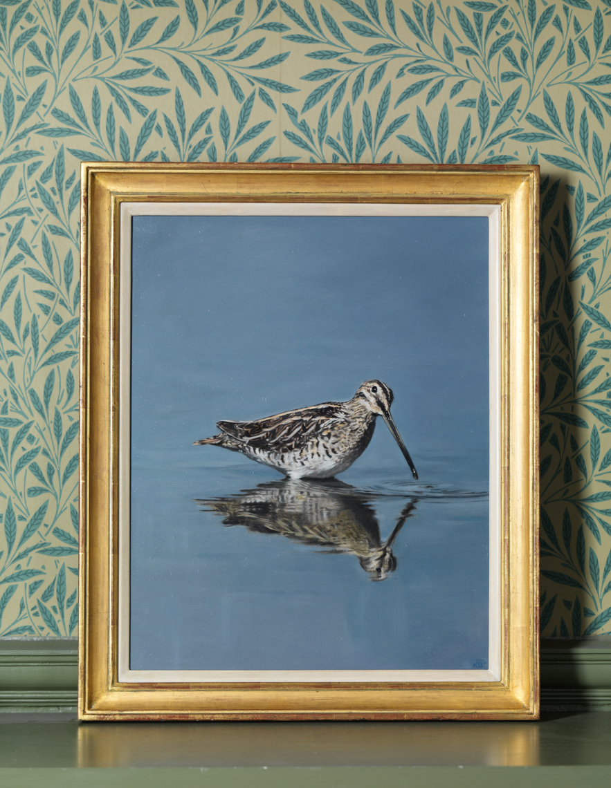 bird wading painting by anna clare lees-buckley